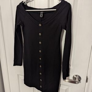 Black Button-Down Dress